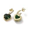 Cubic Zirconia Heart Dangle Stud Earrings EJEW-H308-09G-05-2