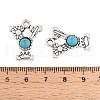 Synthetic Turquoise & Alloy Pendants PALLOY-H146-01AS-Y-3