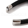 Men's Braided Black PU Leather Cord Bracelets BJEW-K243-07AS-4