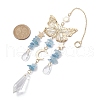 Aquamarine with Glass Pendant Decorations HJEW-TA00129-01-3