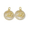Real 18K Gold Plated Brass Micro Pave Clear Cubic Zirconia Pendants KK-E068-VB409-11-2