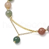 3Pcs Natural Indian Agate & Citrine & Aquamarine & Rose Quartz & Amethyst Round Beaded Bracelets BJEW-JB11925-5