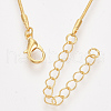 Brass Round Snake Chain Necklace Making X-MAK-T006-11A-G-2