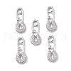 Brass Micro Pave Clear Cubic Zirconia Pendants KK-E068-VF261-4