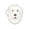 Dog Enamel Pin with Brass Butterfly Clutches JEWB-A006-03C-1