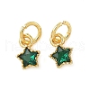 Star Brass Micro Pave Cubic Zirconia Pendants KK-I355-15G-2