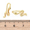 Snake Brass Micro Pave Cubic Zirconia Dangle Earrings EJEW-G425-04G-02-5