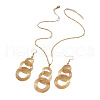 Three Round Alloy Dangle Earrings & Pendant Necklaces Set FS-WG43D3F-01-3