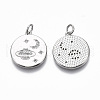 Brass Micro Pave Clear Cubic Zirconia Pendants X-KK-R133-012P-NF-2