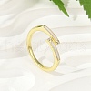 Brass Micro Pave Cubic Zirconia Cuff Rings RJEW-S400-12G-1