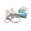 26Pcs Transparent Epoxy Resin & Transparent Acrylic & Faux Suede Tassel Keychain KEYC-JKC01202-05-4