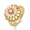 Dasiy Rotatable Open Cuff Rings for Women RJEW-C118-06G-4