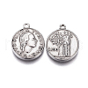 Tarnish Resistant 304 Stainless Steel Coin Pendants STAS-F207-09P-2