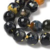 Faceted Natural Fire Crackle Agate Beads Strands G-F447-10mm-A09-3