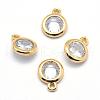 Brass Cubic Zirconia Pendants KK-P119-33-8x6mm-G-NR-1