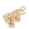 Brass Micro Pave Cubic Zirconia Pendants KK-B122-03B-G-2