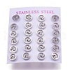 Tarnish Resistant 304 Stainless Steel Stud Earrings EJEW-N045-01P-2