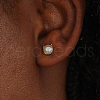 Elegant Stainless Steel Imitation Pearl Stud Earrings for Women FV8306-1