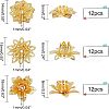 SUPERFINDINGS 36Pcs 3 Style Brass 3D Flower Bead Caps KK-FH0002-48-5