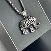 Vintage Punk Stainless Steel Hollow Elephant Pendant Necklaces for Men WB1988-1