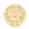 Golden Tone Round Wax Seal Brass Stamp Heads AJEW-Z034-01G-12-2