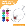 FIBLOOM 2Pcs 2 Styles 316 Surgical Stainless Steel Rhinestone Diffuser Locket Slider Bracelets BJEW-FI0001-84B-2