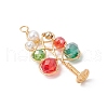 Electroplate Glass Beads & Shell Pearl Beads Pendants PALLOY-TA00275-3