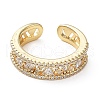 Rack Plating Brass Micro Pave Cubic Zirconia Open Cuff Rings RJEW-M154-01G-2