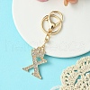Golden Alloy Rhinestone Keychain KEYC-YW00105-24-1