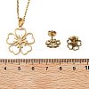 Flower 201 Stainless Steel Pendant Necklaces & Stud Earrings Sets for Women SJEW-Q025-04G-5