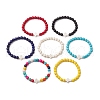 Synthetic Turquoise Beads Stretch Bracelets for Women Men BJEW-JB11466-2