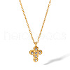 Vintage Cross Stainless Steel Rhinestones Pendant Necklaces for Women UH6931-1-1