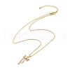 Brass Micro Pave Cubic Zirconia Pendant Necklaces NJEW-S441-05G-4