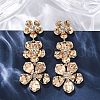 Flower Zinc Alloy Dangle Stud Earrings EJEW-Z107-02G-3