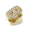 Brass Micro Pave Cubic Zirconia Letter Multi-Strand Links KK-D295-32G-02-2