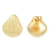 Rack Plating Shell shape Brass Stud Earrings for Women EJEW-Z059-01G-2