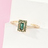 Brass Micro Pave Cubic Zirconia Cuff Rings RJEW-S400-10G-2