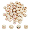 Fingerinspire 60Pcs 2 Styles Printed Wood European Beads WOOD-FG0001-45-1
