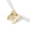 Brass Butterfly Pendant Natural Pearl Necklaces NJEW-L119-05G-1