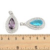 Rack Plating Brass Micro Pave Cubic Zirconia Pendants KK-H469-01P-3