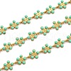 Golden Brass Enamel Link Chain CHC-H103-08C-G-1