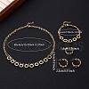 316L Surgical Stainless Steel Hexagon Link Chain Necklaces & Bracelets & Stud Earrings & Rings Sets FS-WGC2A1E-01-2