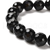 Natural Black Tourmaline Beaded Stretch Bracelets BJEW-K233-01C-03-3