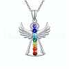 Chakra Angel Alloy Colorful Rhinestone Pendant Necklaces for Women FS-WGF797E-01-4