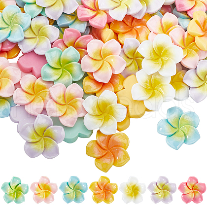 SUNNYCLUE 70Pcs 7 Colors Opaque Resin Decoden Cabochons RESI-SC0005-83B-1