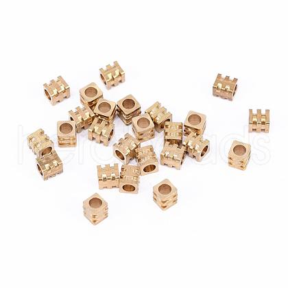 Brass Spacer Beads KK-F713-23C-3x3mm-1