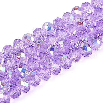Transparent Glass Beads Strands EGLA-N016-6mm-03-1