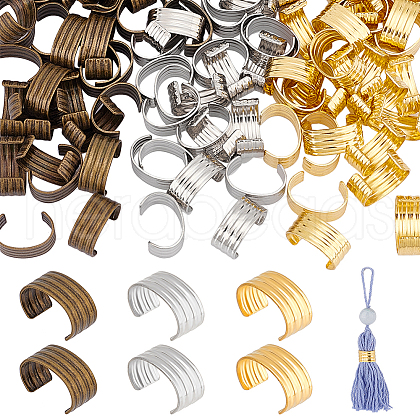   120Pcs 3 Colors Brass Folding Crimp Ends FIND-PH0020-81-1