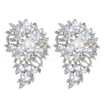 HOBBIESAY 2Pcs Crystal Rhinestone Wing Brooch Pin FIND-HY0002-28-1