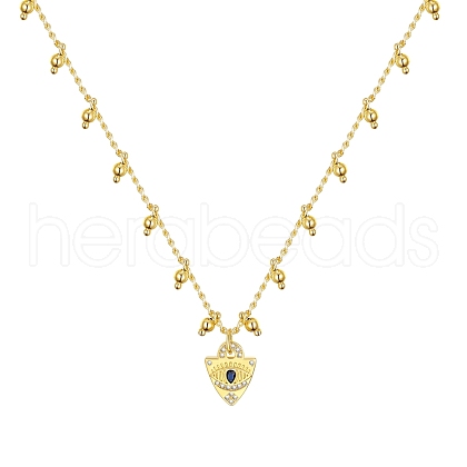 SHEGRACE Eye Brass Micro Pave Cubic Zirconia Pendant Necklaces sgNJEW-PH01393-1
